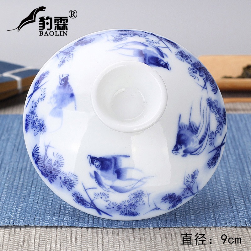 三才蓋碗帶蓋子單蓋茶碗蓋單個陶瓷茶具單賣大號配蓋配件特大茶事-細節圖10