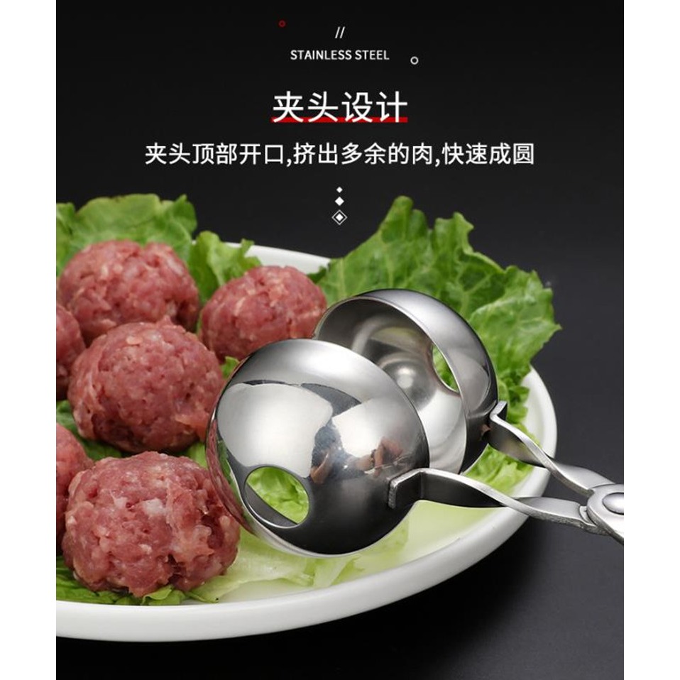304不銹鋼肉丸子製作器家用做丸子魚丸蝦滑模具肉丸夾子廚房神器-細節圖4