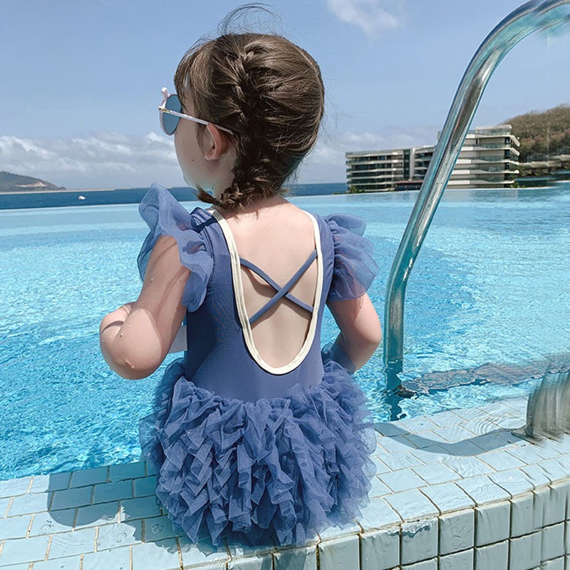 2022夏季兒童泳裝中小童寶寶洋氣泳衣女童連體游泳衣小女孩網紗韓-細節圖5