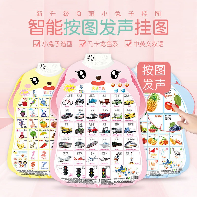 拼音掛圖有聲早教發聲識字字母表寶寶啟蒙兒童點讀墻貼玩具全套-細節圖3