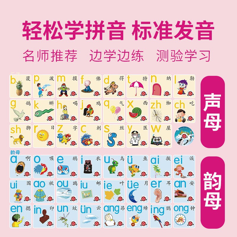 拼音掛圖有聲早教發聲識字字母表寶寶啟蒙兒童點讀墻貼玩具全套-細節圖4