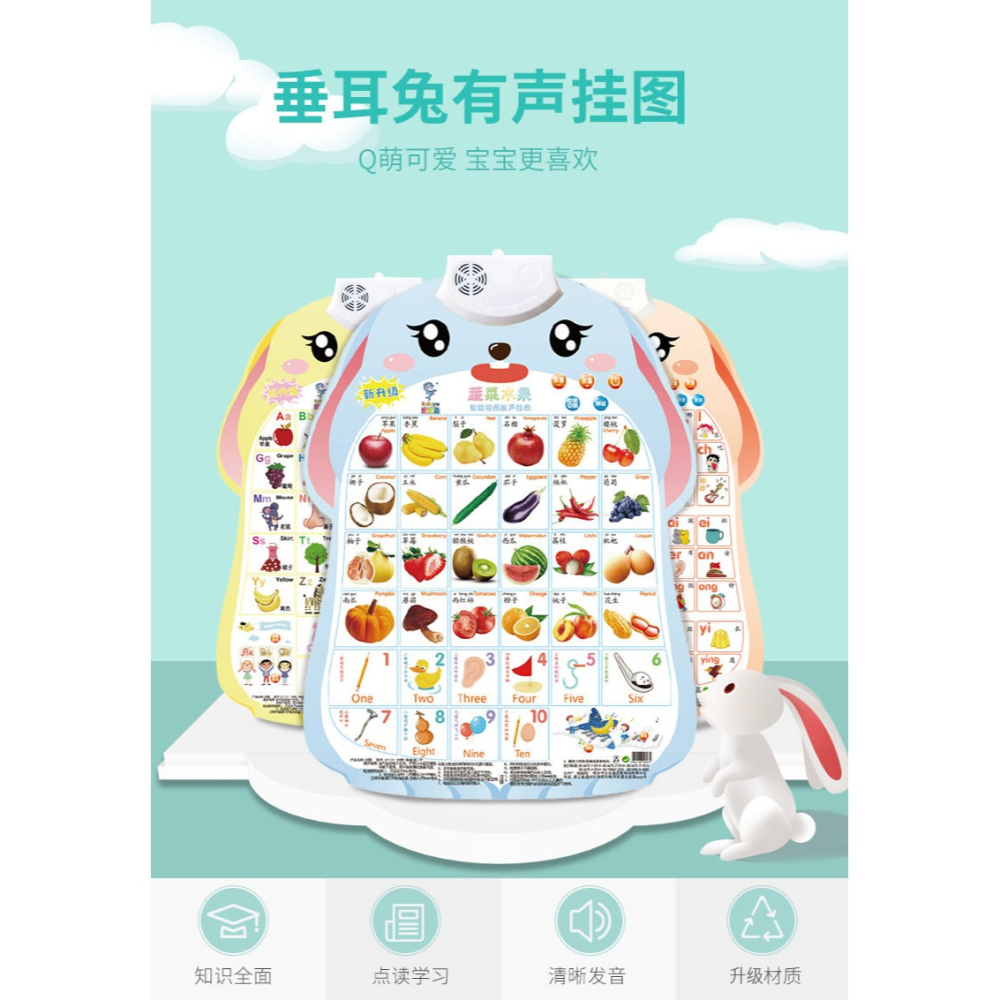 拼音掛圖有聲早教發聲識字字母表寶寶啟蒙兒童點讀墻貼玩具全套-細節圖6