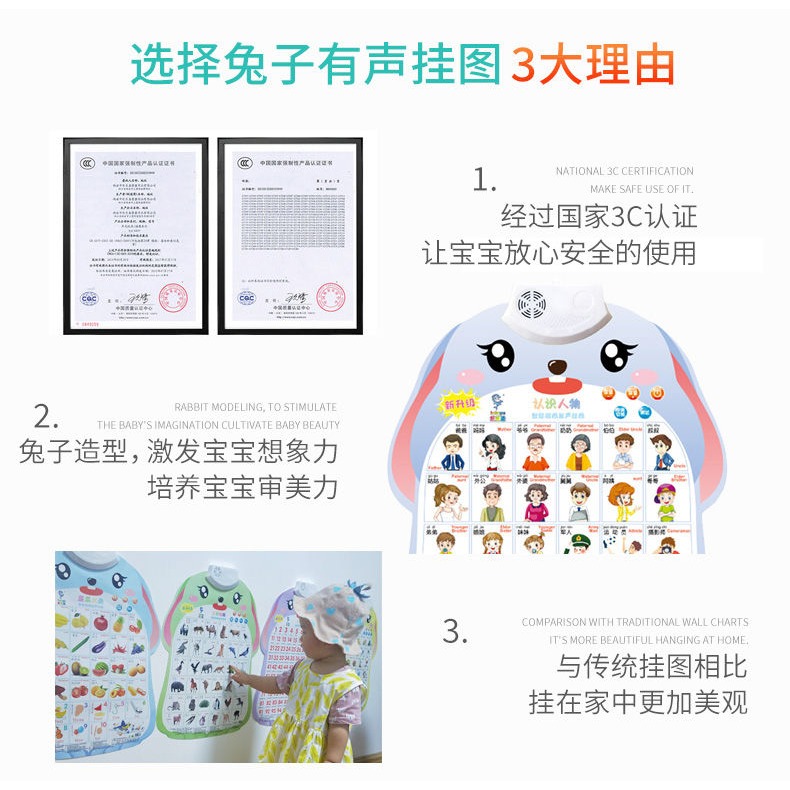 拼音掛圖有聲早教發聲識字字母表寶寶啟蒙兒童點讀墻貼玩具全套-細節圖7