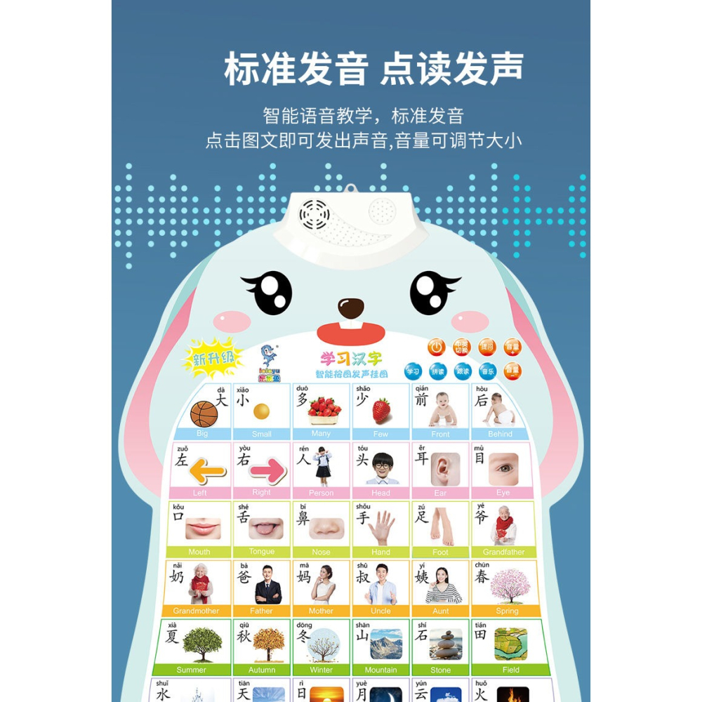 拼音掛圖有聲早教發聲識字字母表寶寶啟蒙兒童點讀墻貼玩具全套-細節圖10