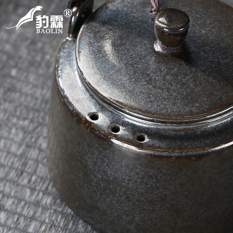 泡茶壺提樑單壺陶瓷家用煮茶器燜茶水壺沏茶具超大容量400ml復古-細節圖5