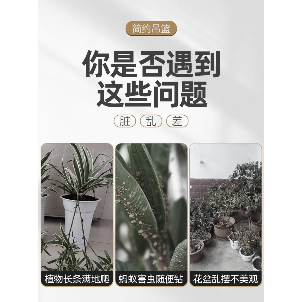吊蘭花盆2021新款綠蘿懸掛式吊盆塑料大號小吊籃盆自吸水懶人專用-細節圖4