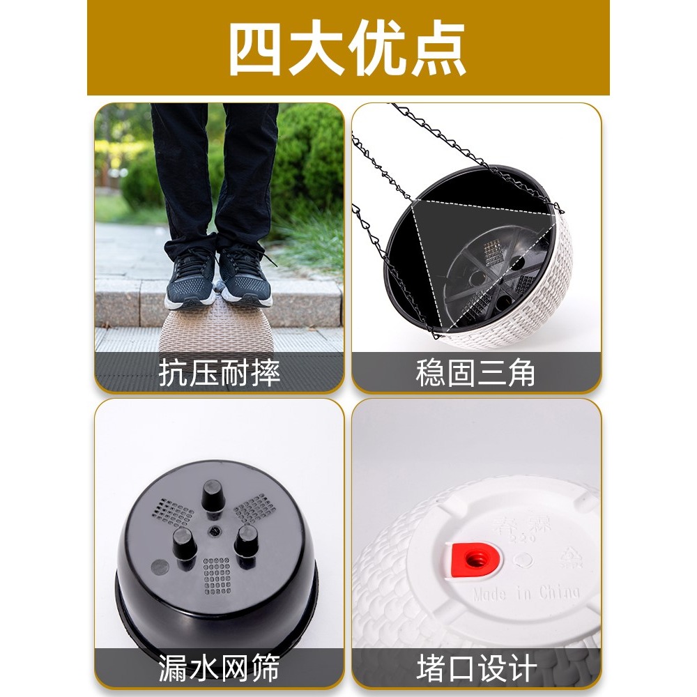 吊蘭花盆2021新款綠蘿懸掛式吊盆塑料大號小吊籃盆自吸水懶人專用-細節圖5