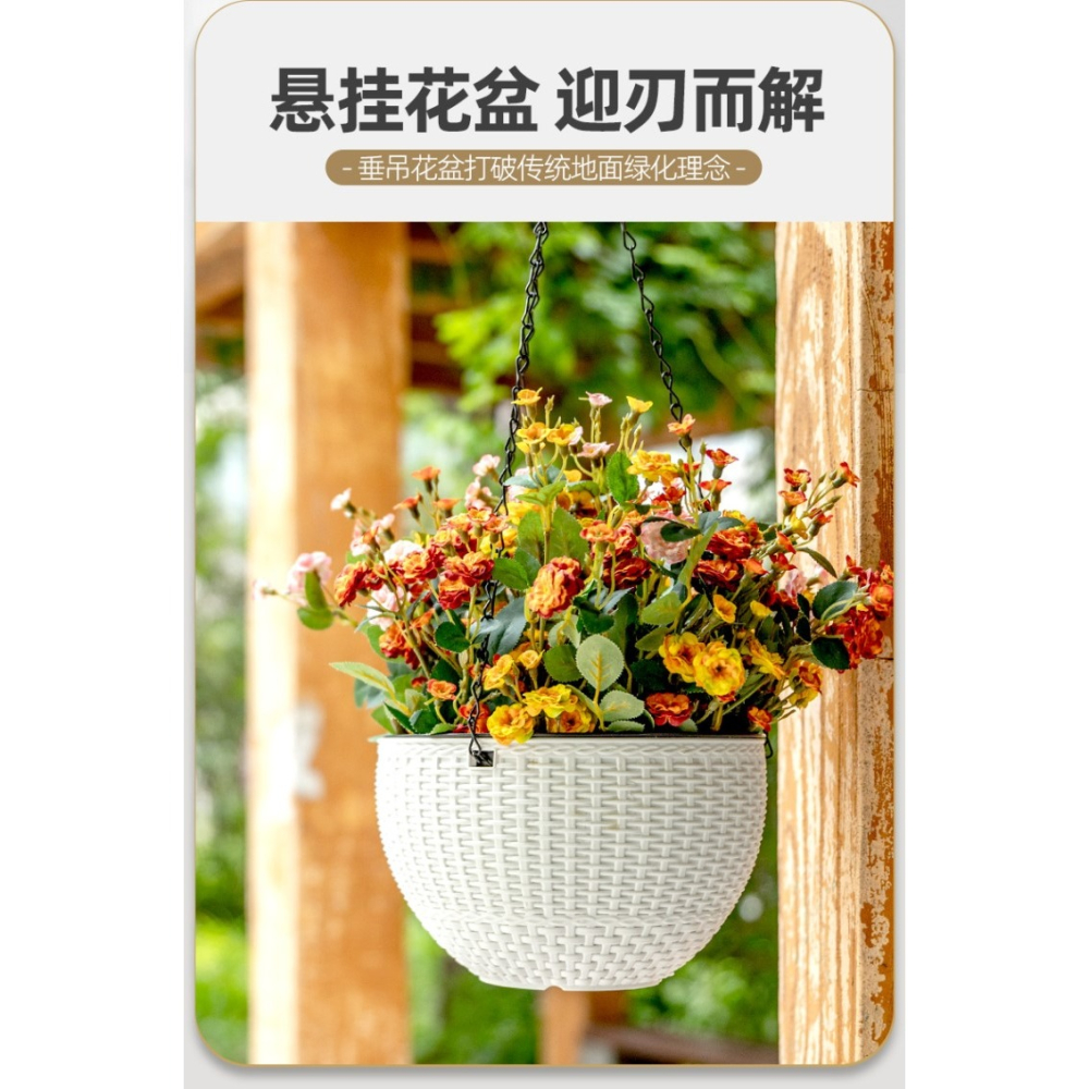 吊蘭花盆2021新款綠蘿懸掛式吊盆塑料大號小吊籃盆自吸水懶人專用-細節圖8
