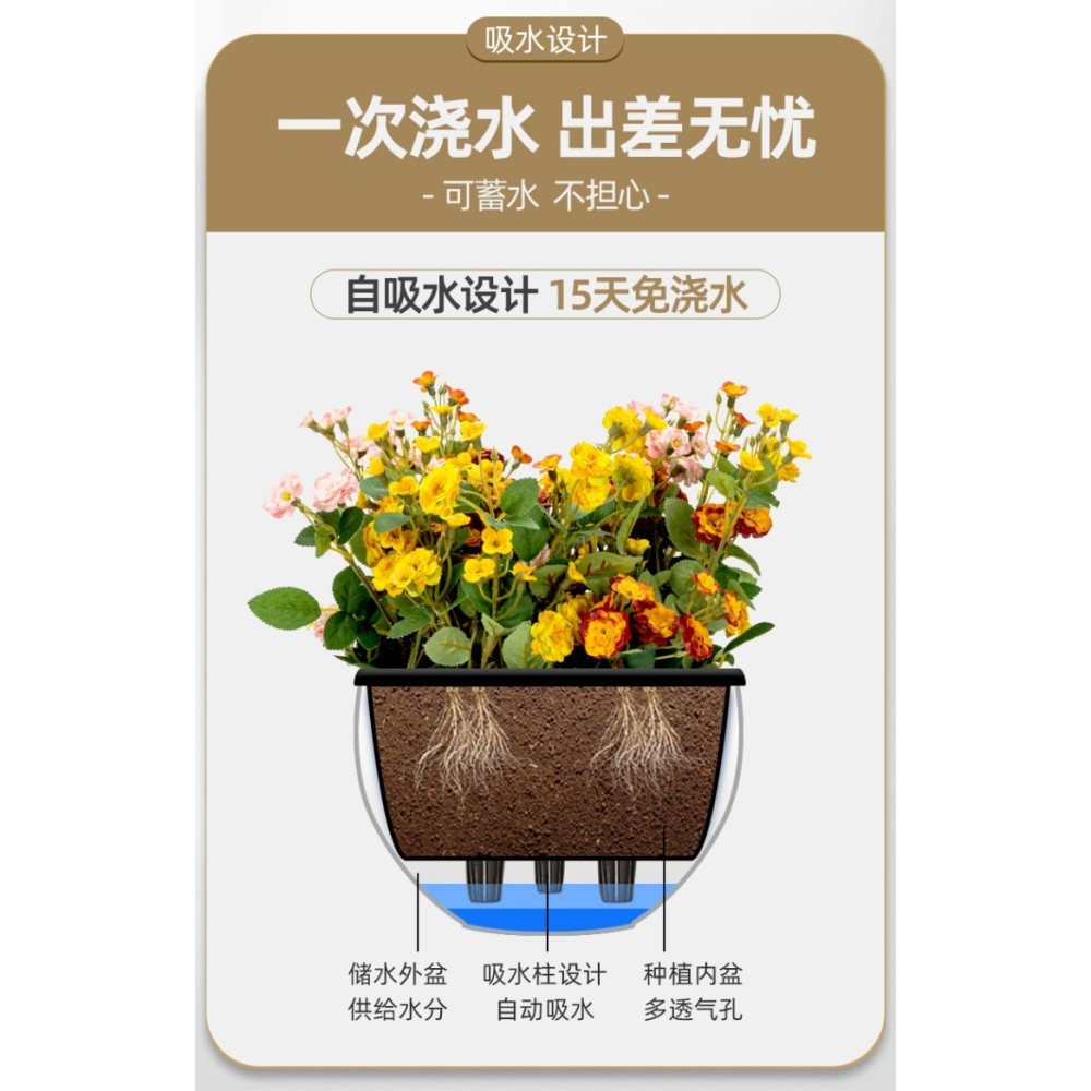 吊蘭花盆2021新款綠蘿懸掛式吊盆塑料大號小吊籃盆自吸水懶人專用-細節圖10