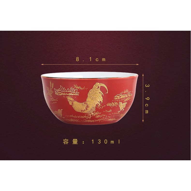 色釉金花紙雞缸杯仿古功夫茶杯霽藍霽紅陶瓷品茗杯禮盒單杯主人杯-細節圖8