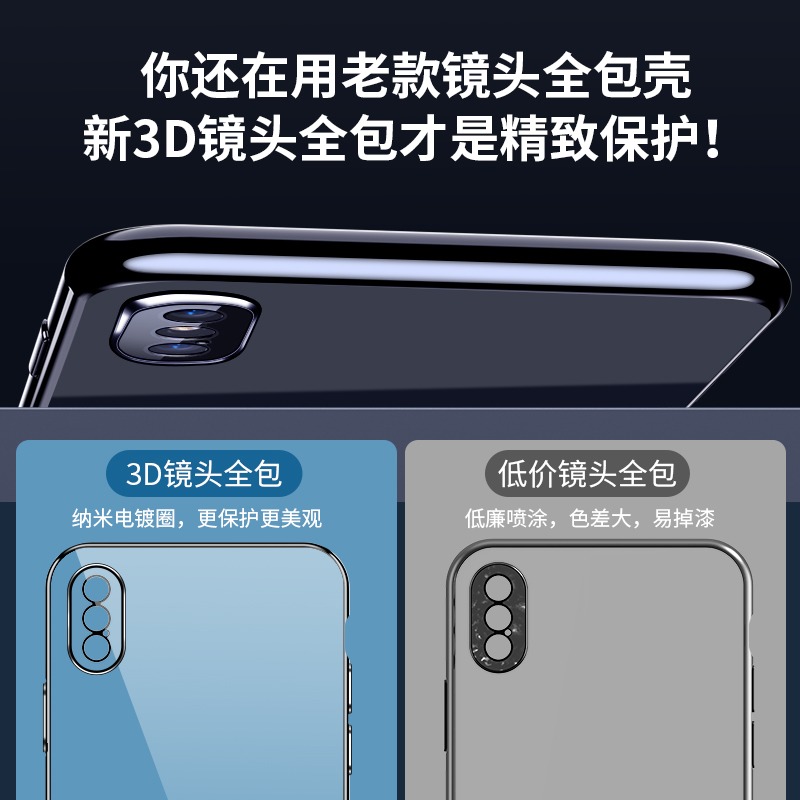 適用於iphonexr手機殼xr蘋果X軟殼鏡頭全包Xs黑色iphonex防滑xr超薄s輕薄高檔保護套潮透明全包邊-細節圖3