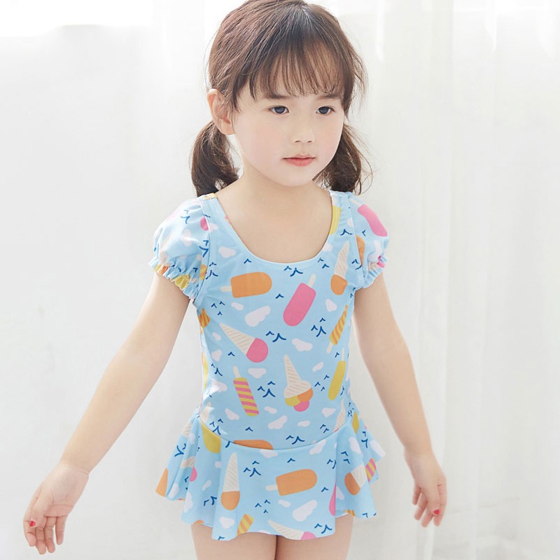 2022新款女孩中小大兒童泳衣3女童寶寶嬰幼兒5連體平角褲6歲游泳-細節圖2