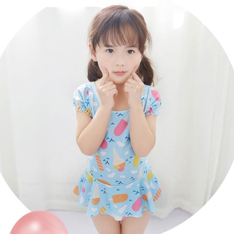 2022新款女孩中小大兒童泳衣3女童寶寶嬰幼兒5連體平角褲6歲游泳-細節圖3