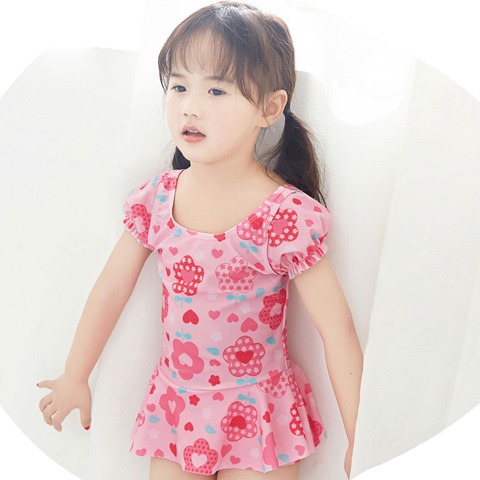 2022新款女孩中小大兒童泳衣3女童寶寶嬰幼兒5連體平角褲6歲游泳-細節圖5