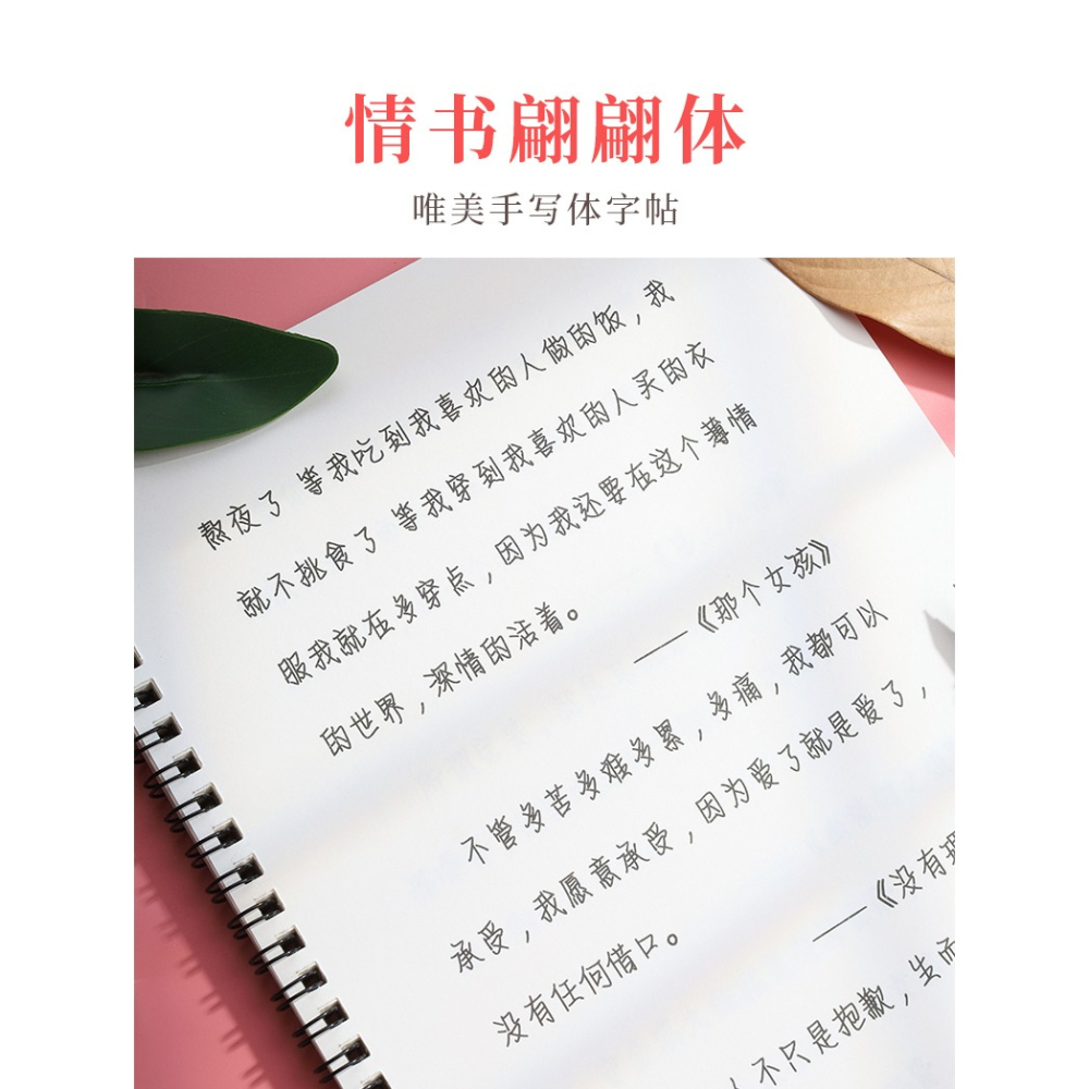 情書翩翩體字帖女生手寫漂亮行楷初學者硬筆書法練字本網紅奶酪陷阱體網易雲熱評書唯美可愛霸氣大學生字帖-細節圖7