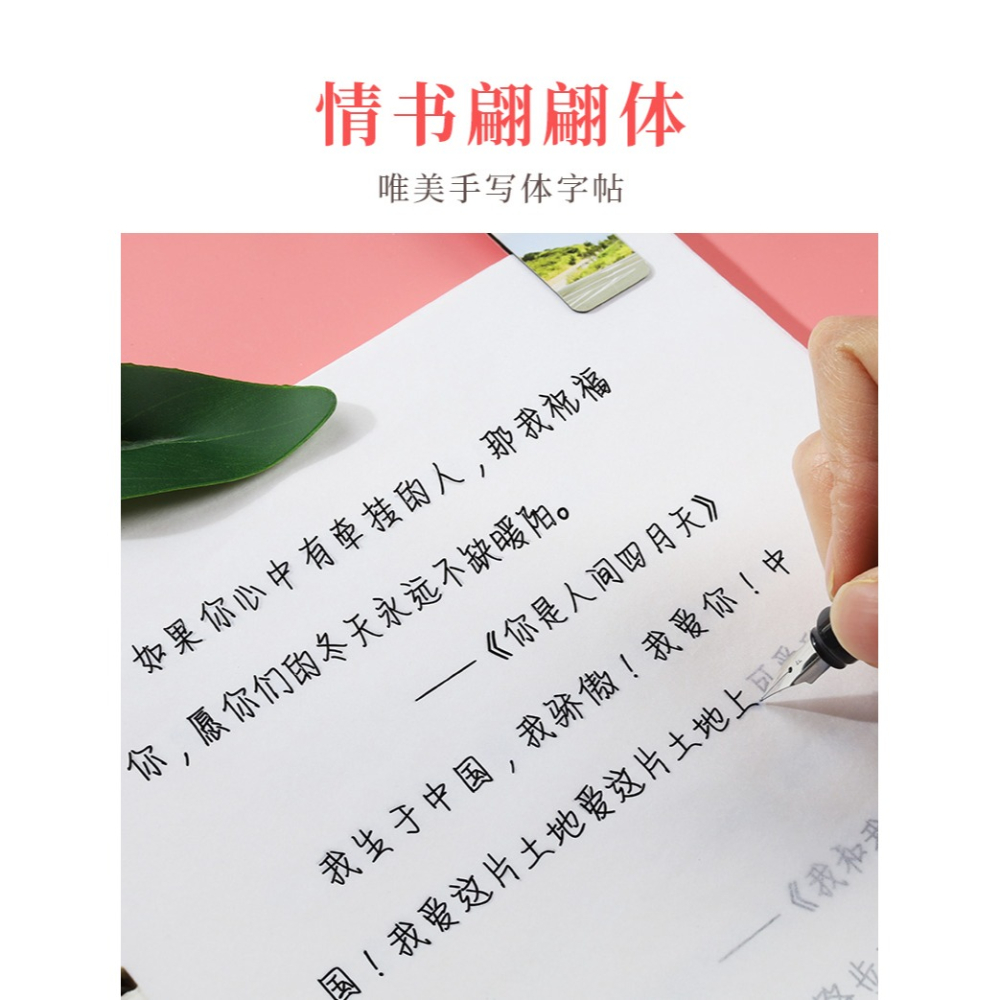 情書翩翩體字帖女生手寫漂亮行楷初學者硬筆書法練字本網紅奶酪陷阱體網易雲熱評書唯美可愛霸氣大學生字帖-細節圖10