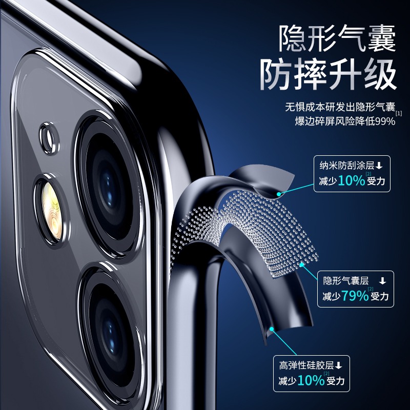 適用於蘋果12手機殼iPhone12Pro透明硅膠十二軟殼ipone12por鏡頭全包防摔i超薄ip保護套iohone1-細節圖2
