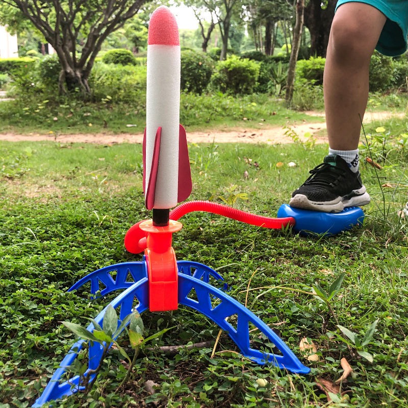 沖天火箭玩具閃光飛天炮彈腳踩發射運動戶外廣場公園地攤玩具男孩-細節圖2