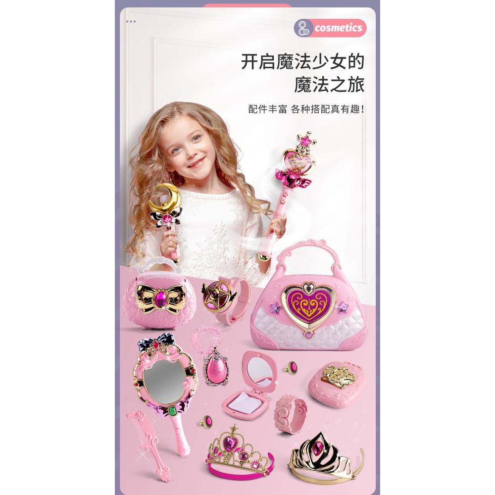 高檔 禮盒魔法棒玩具巴拉拉公主發光音樂仙女棒小魔仙皇冠送禮3歲-細節圖7