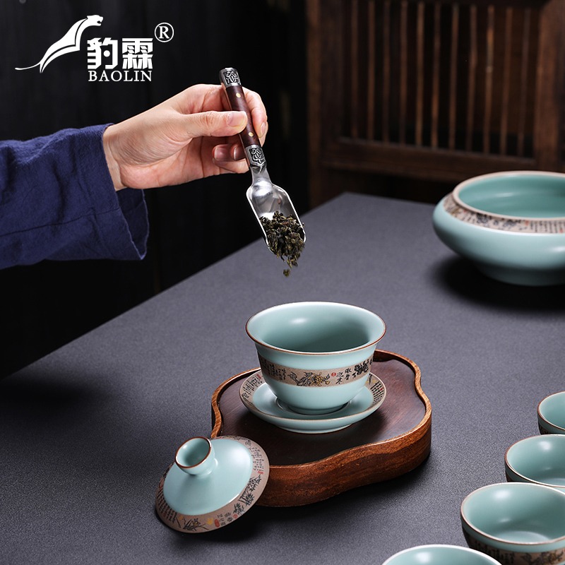 紫光檀茶夾防滑大號禮盒包裝復古泡茶具用品功夫茶具零配件-細節圖2