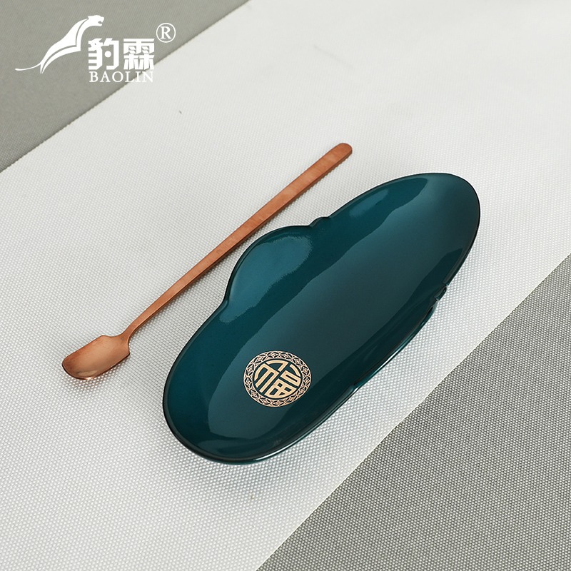 紫光檀茶夾防滑大號禮盒包裝復古泡茶具用品功夫茶具零配件-細節圖3