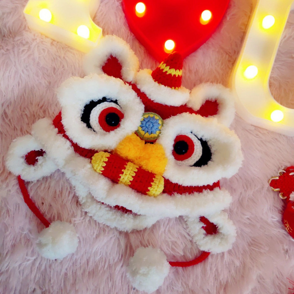 虎年網紅虎頭帽漢服搭配老虎帽大人兒童甜美可愛冬季原創設計新款-細節圖8