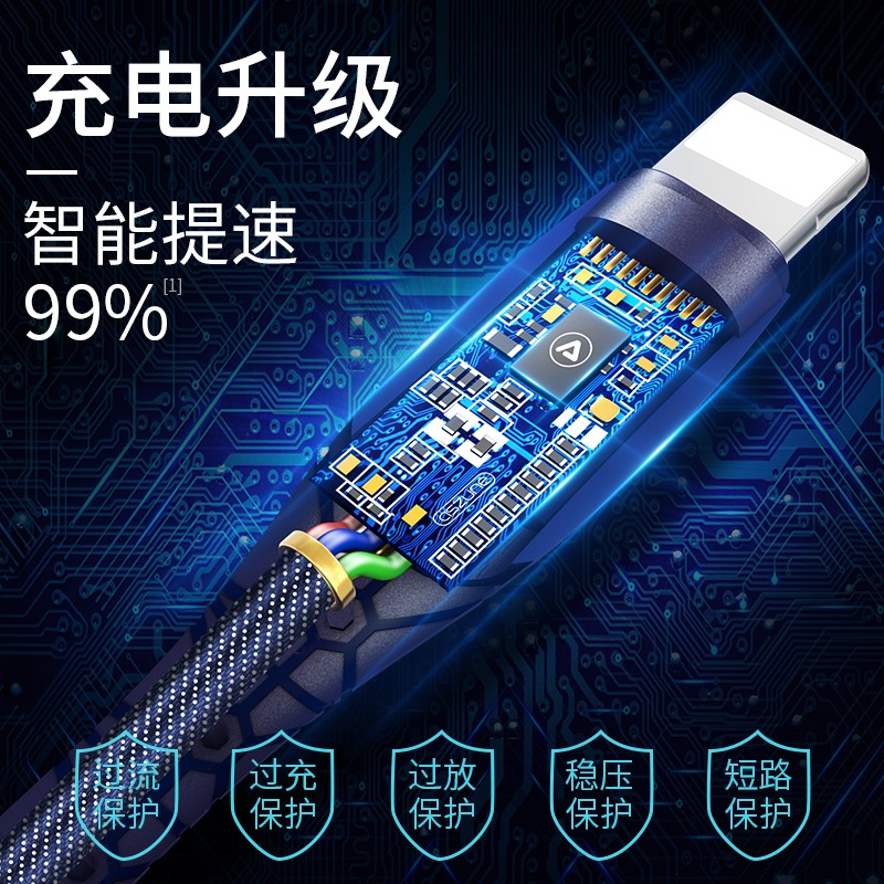 適用於蘋果數據線iPhone6充電線X器6s手機8p沖7plus快充sp牛仔閃充11pro車載max加長2米r平果cd正-細節圖4