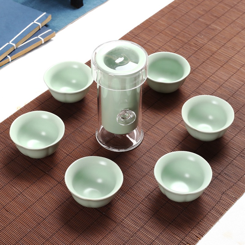 汝窯哥窯功夫茶具套裝家用陶瓷泡茶杯茶壺喝茶道小套簡約現代白瓷-細節圖5