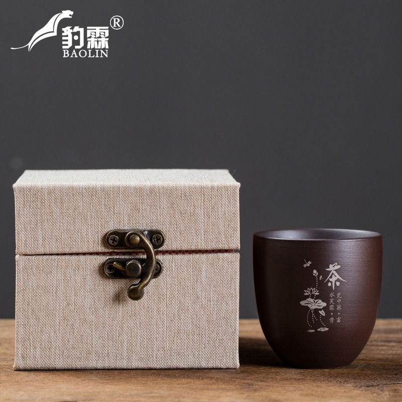 紫砂杯功夫茶杯陶瓷主人杯茶盞杯主人杯單杯茶碗單個茶具孤品家用-細節圖2