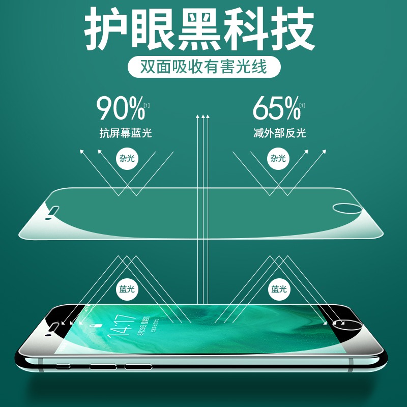 蘋果8Plus鋼化膜iPhone7膜綠光8手機6/6s/7P全屏覆蓋8P抗藍光適用i8防摔ip七八護眼puls保護六SP-細節圖3