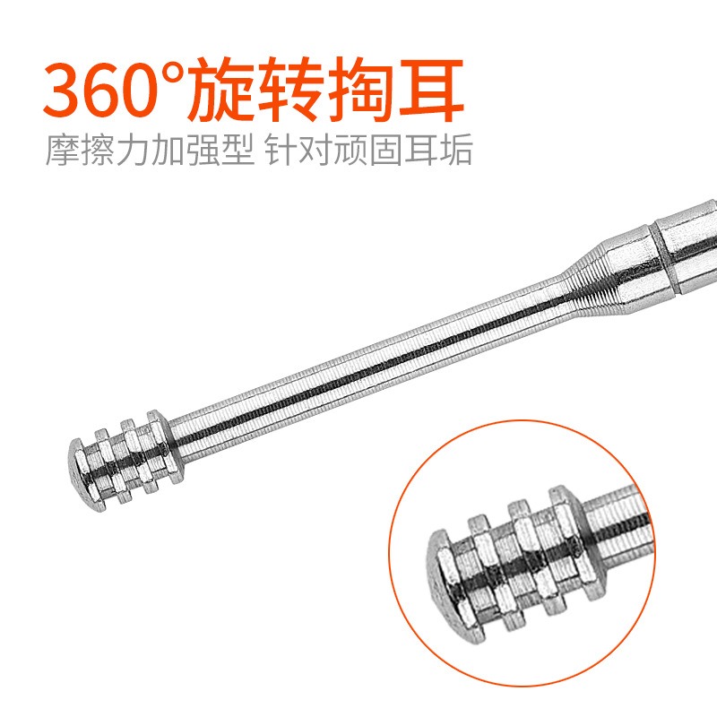 挖耳勺神器掏耳朵工具六件套裝不銹鋼耳勺採耳朵耳朵勺耳朵清潔器-細節圖4