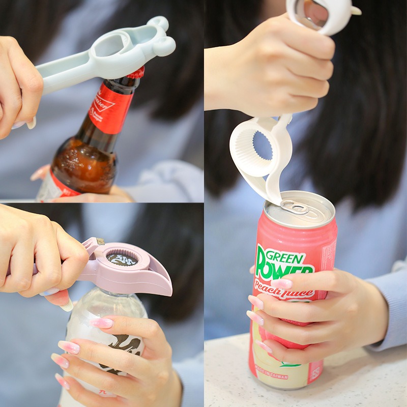 小熊開瓶器多用途四合一啤酒起子可愛多功能起蓋器起瓶器開罐神器-細節圖2