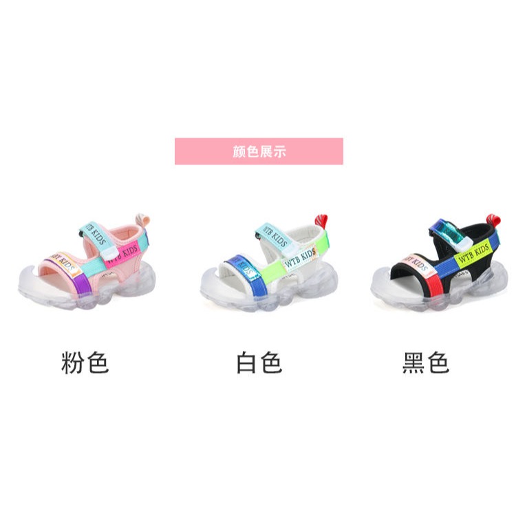 兒童亮燈包頭涼鞋寶寶防踢防撞大童鞋1-6歲男女童軟底防滑亮燈鞋-細節圖8