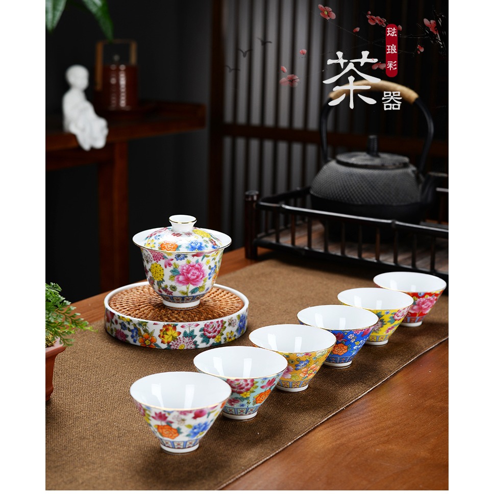 陶瓷品茗杯青花瓷茶杯個人單杯主人杯子功夫茶具斗笠杯茶盞茶道-細節圖6