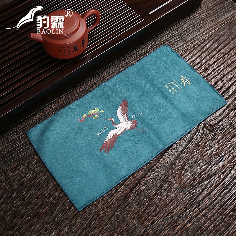 長條長方形茶布茶巾布吸水高檔茶席茶道棉麻茶臺定製家居清潔復古-細節圖9