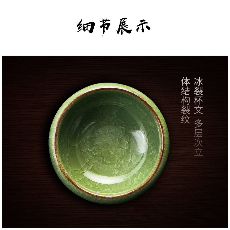 文房四寶書法用品筆洗筆擱水碟冰裂釉盛墨汁墨水 多功能陶瓷墨碟-細節圖9