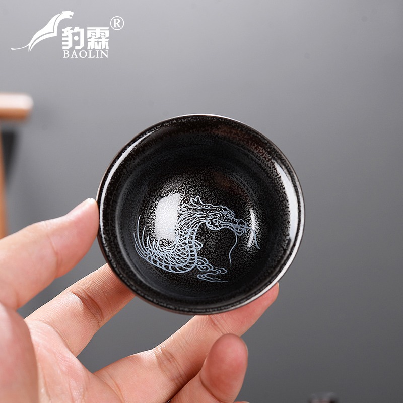 窯變茶杯陶瓷茶盞功夫主人杯單杯建盞茶具壺茶碗品茗杯斗笠杯-細節圖2
