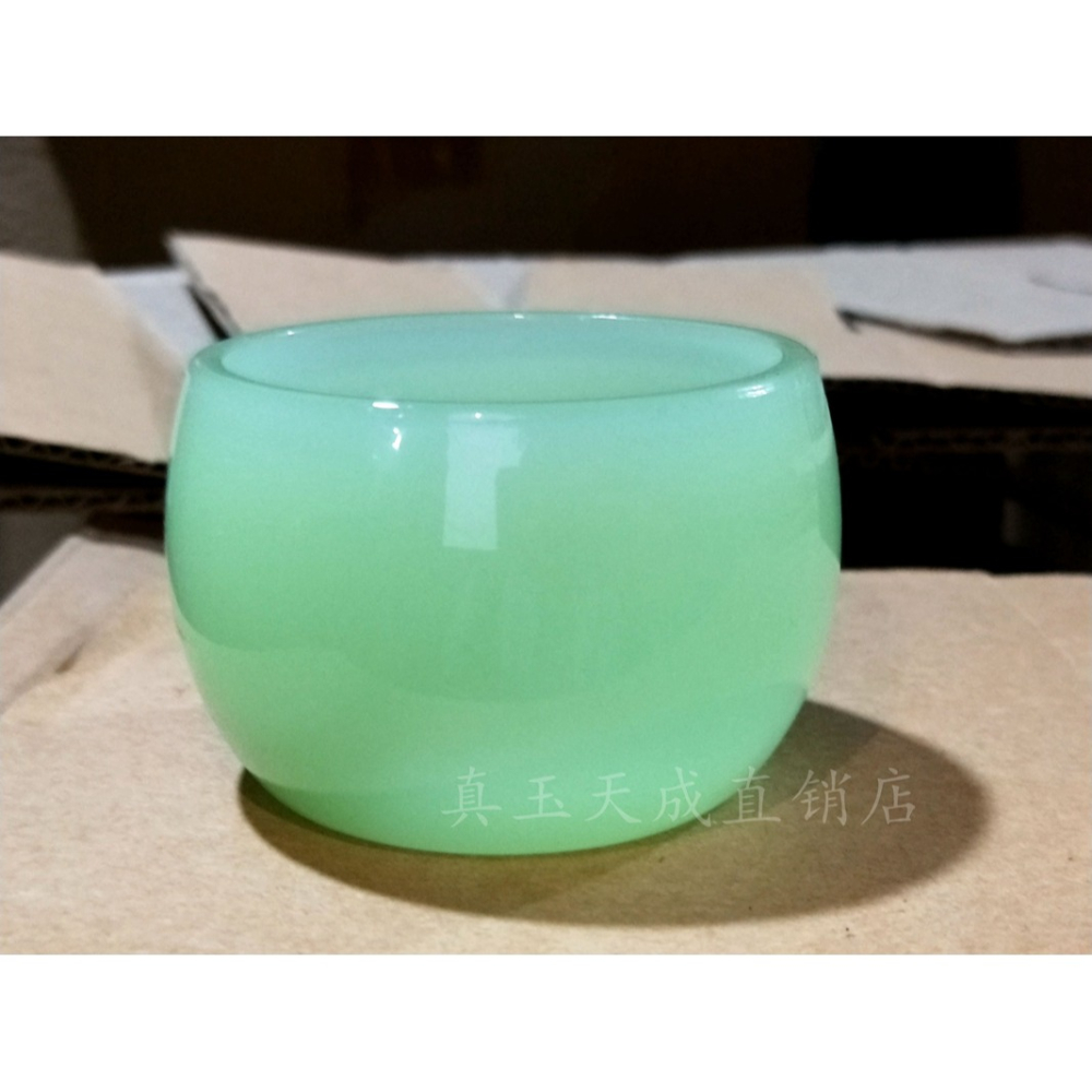 青玉瓷茶杯主人杯個人禪杯白玉瓷杯子家用喝茶玉石茶杯小茶碗-細節圖3