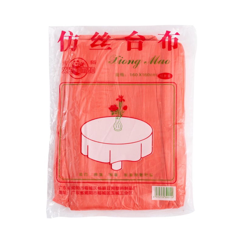5包裝一次性仿絲臺布加厚塑料桌布家用酒席酒店餐廳派對野餐用布-細節圖5