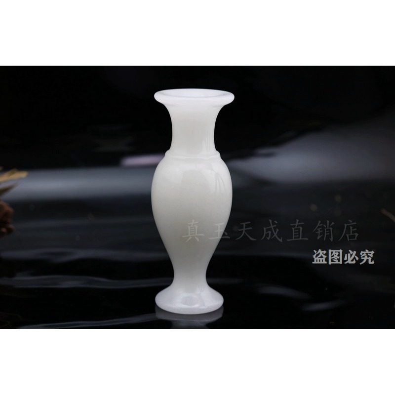 天然阿富汗玉花瓶白玉花瓶小號玉石花瓶客廳家居裝飾桌面擺件簡約-細節圖3