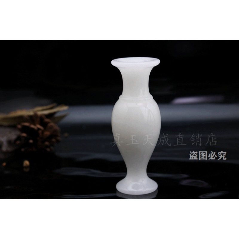 天然阿富汗玉花瓶白玉花瓶小號玉石花瓶客廳家居裝飾桌面擺件簡約-細節圖4