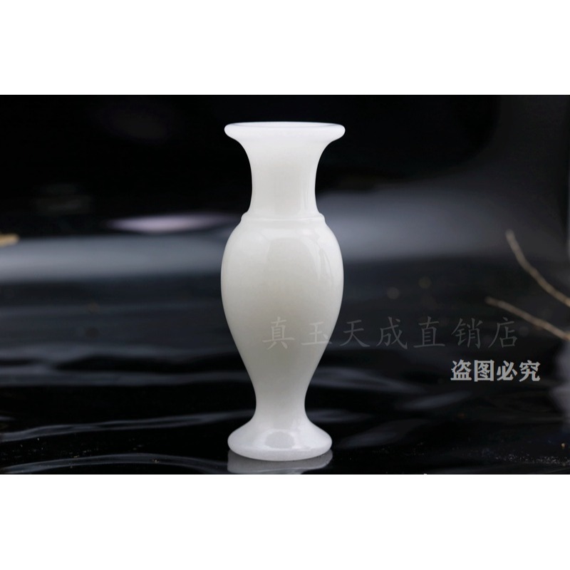 天然阿富汗玉花瓶白玉花瓶小號玉石花瓶客廳家居裝飾桌面擺件簡約-細節圖8