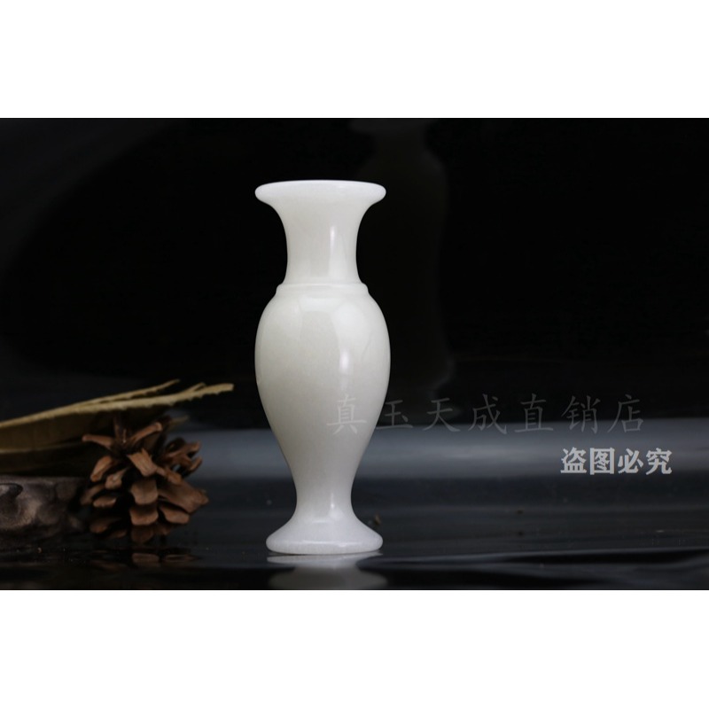 天然阿富汗玉花瓶白玉花瓶小號玉石花瓶客廳家居裝飾桌面擺件簡約-細節圖10