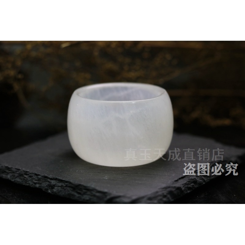 天然玉石杯子蠶絲玉酒杯白玉杯子復古中式酒盅家用白酒杯冰種玉杯-細節圖8