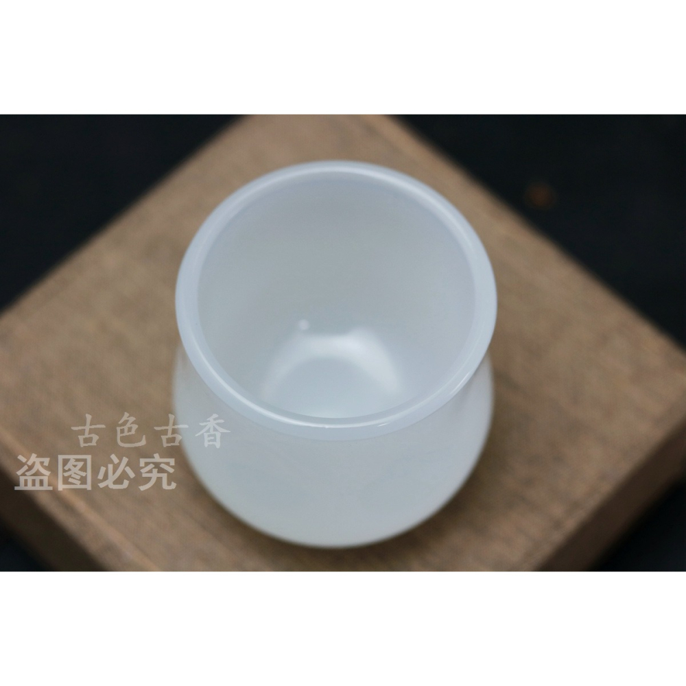 凝脂白玉瓷茶杯中式茶盞玉石杯子單杯主人杯白玉杯古風純色小茶碗-細節圖4