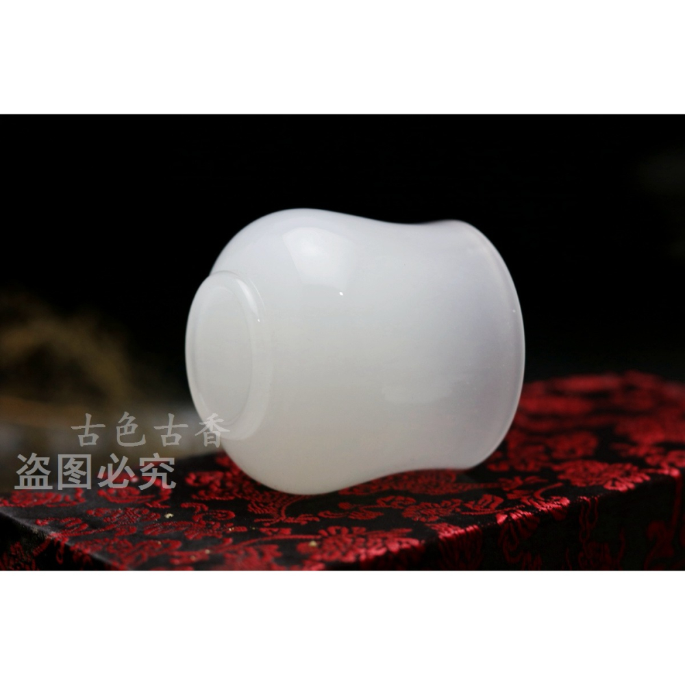 凝脂白玉瓷茶杯中式茶盞玉石杯子單杯主人杯白玉杯古風純色小茶碗-細節圖8