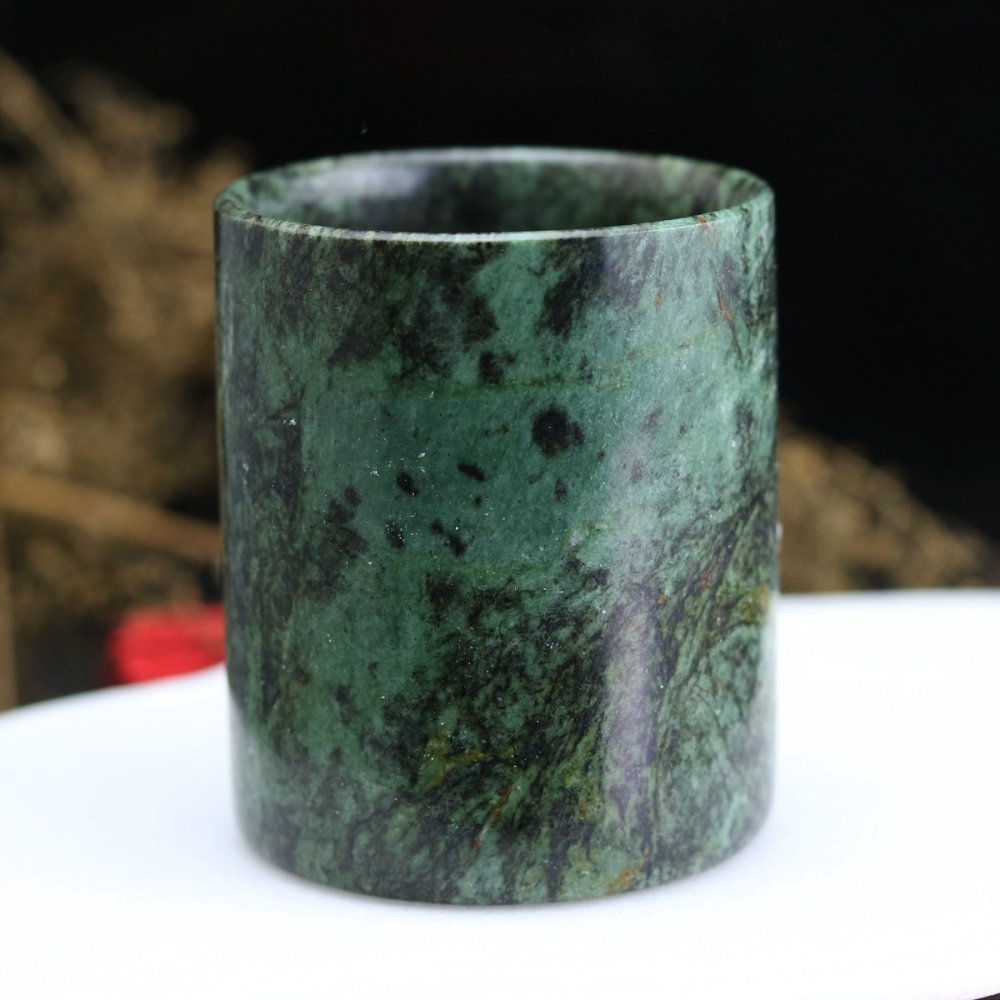 天然藥王石杯子直筒杯保健養生茶杯玉石杯子喝茶家用玉杯約130ml-細節圖3