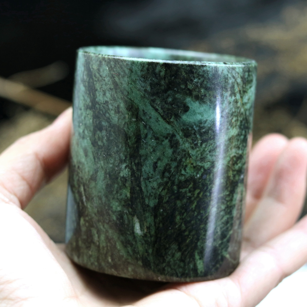 天然藥王石杯子直筒杯保健養生茶杯玉石杯子喝茶家用玉杯約130ml-細節圖4