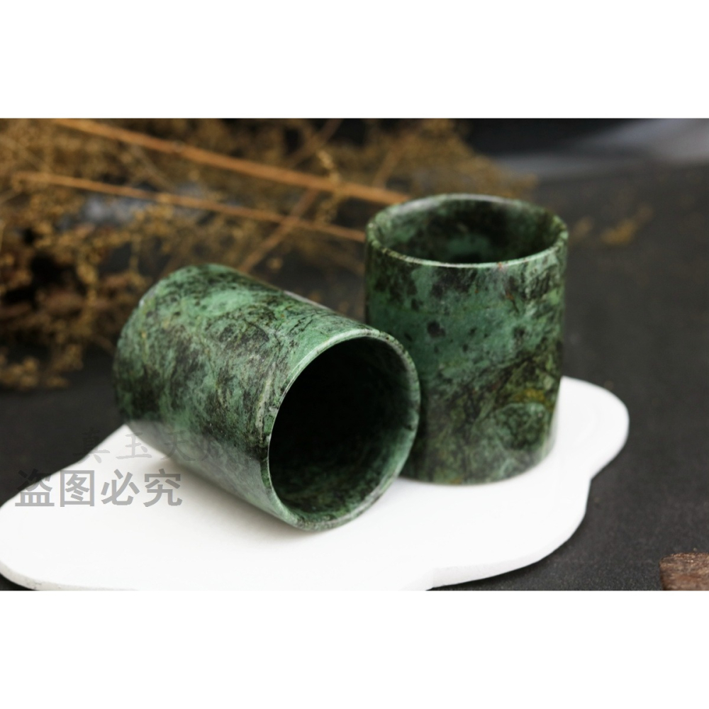天然藥王石杯子直筒杯保健養生茶杯玉石杯子喝茶家用玉杯約130ml-細節圖7