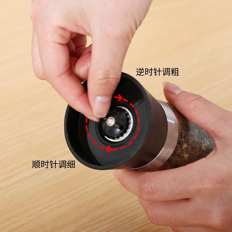家用手動胡椒研磨器粗細可調玻璃研磨瓶碾磨海鹽芝麻花椒粉器現磨-細節圖3